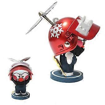 Niedliche PVC kleine gelbe Ente geformte Verzierung mit Bambus Libelle Libelle Propeller Helm Fahrrad Dekoration