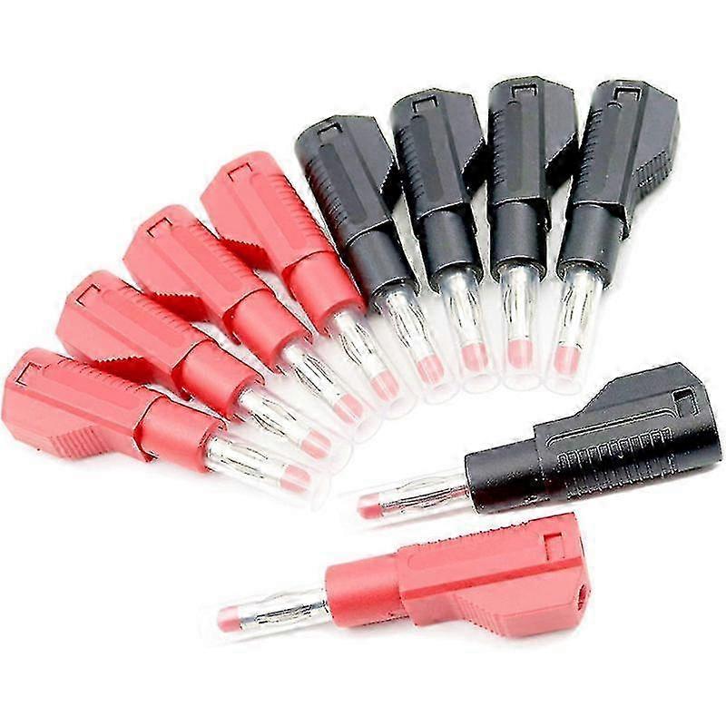 10 Sets Retractable Sheath 4mm Banana Plug Connectors Stackable Wire Solder Multimeter Test Leads E