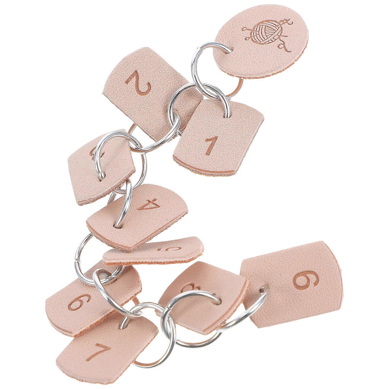 PU Numbered Stitch Marker Chain for 3Pcs Knitting Row Counters