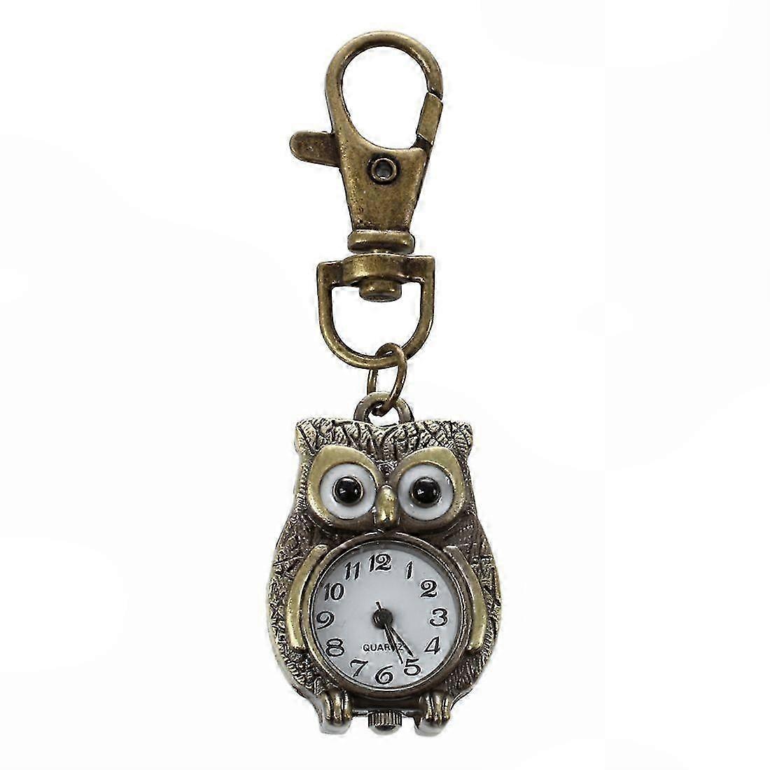 Owl Shape Keychain Clock Keyring, 37x24mm