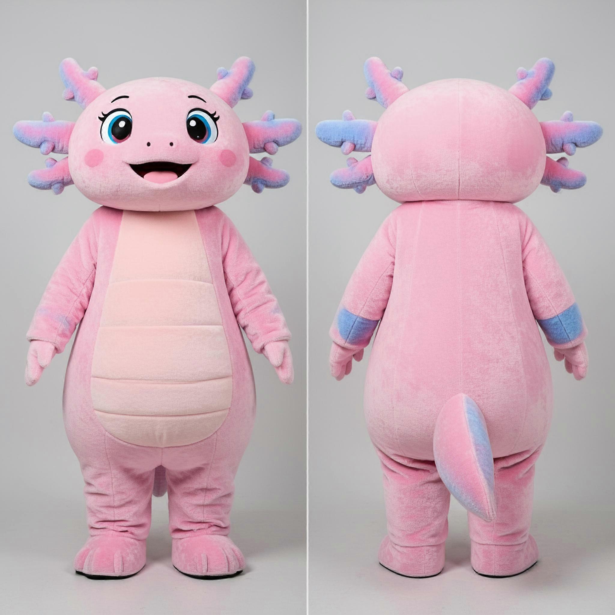 MASTICOT Blush Pink Smiling Axolotls Mascot