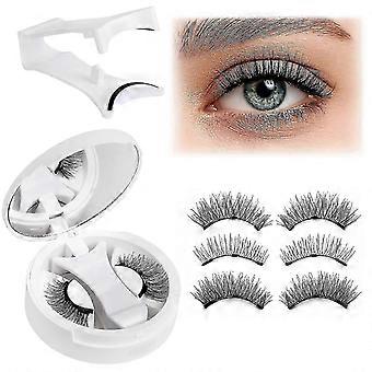 CatEye Magnetic Eyelashes with Applicator, Reusable Wispy Style, Lightweight Natural Design, Shorter Inner Corners, Longer Outer Corners