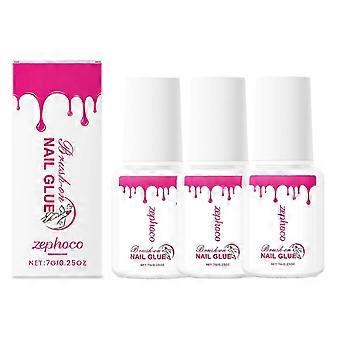 1-3x Ultrasterke nagellijm met kwastje voor langdurig gebruik, kunstnagels en decoratie, 7 g!