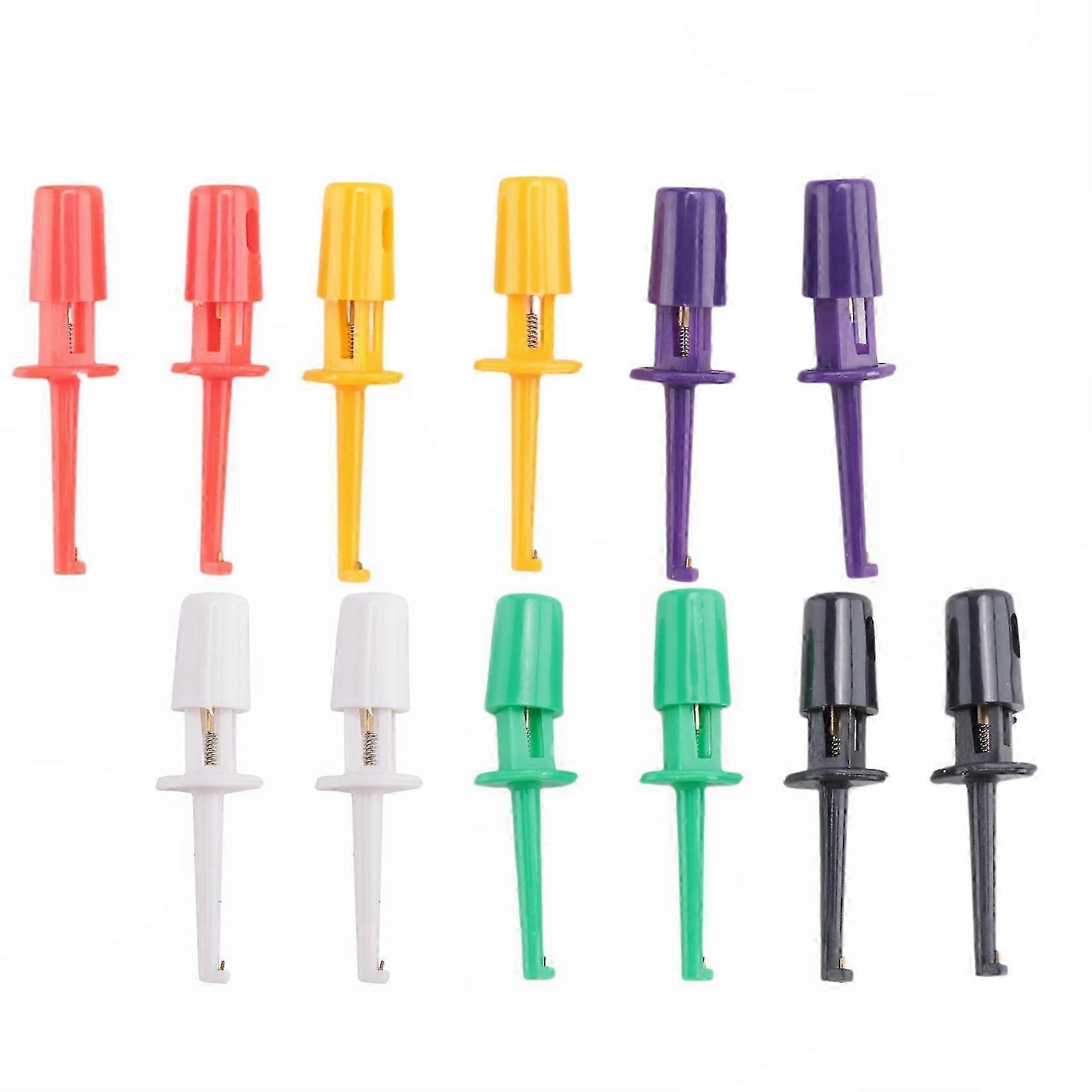Secure SMT/SMD Multimeter Testing - 12-Piece Mini IC Test Hook & Test Probe Wire Kit, 6-Color