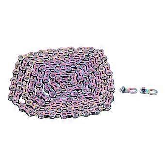 12 Speed Bike Chain Half Hollow Extra Lightweight Mountain Bike Road Chain with 2 Chain Connector RainbowYMQX)