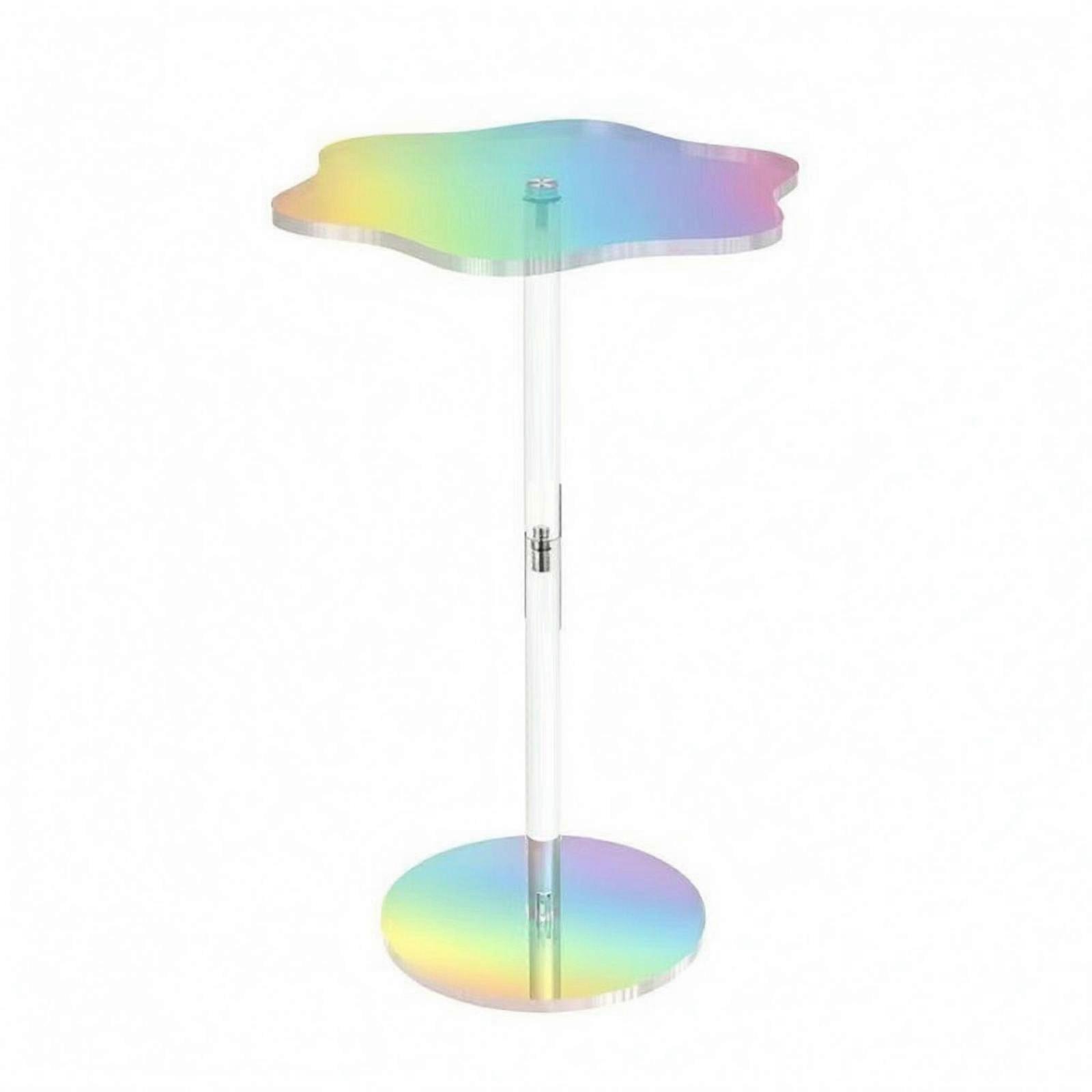 Flower-Shaped Side Table Easy to Clean Iridescent Side Table Space-Saving
