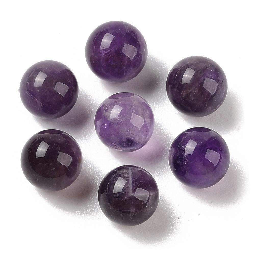 30pcs  Amethyst No Hole Sphere Beads Round 10mm