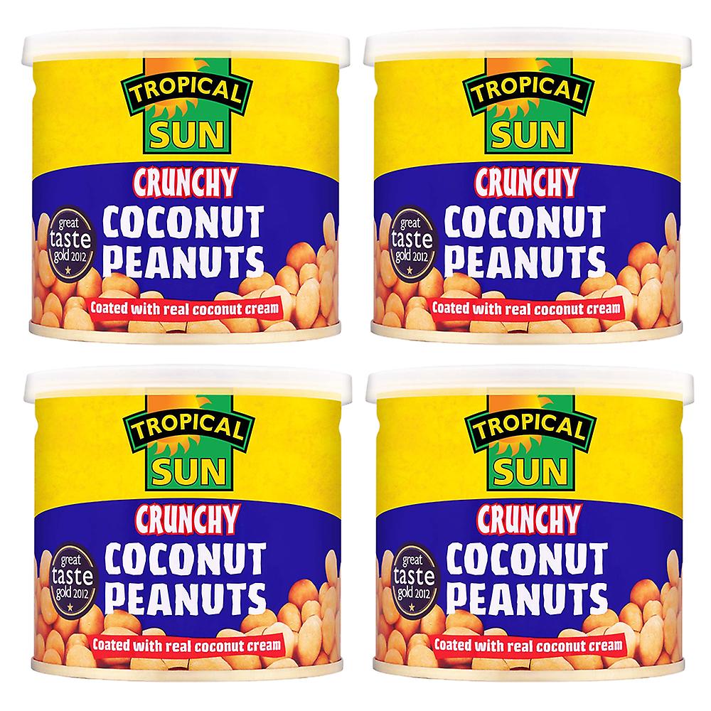 Tropical sun Coconut Coated Cacahuetes crujientes (4 Pack)