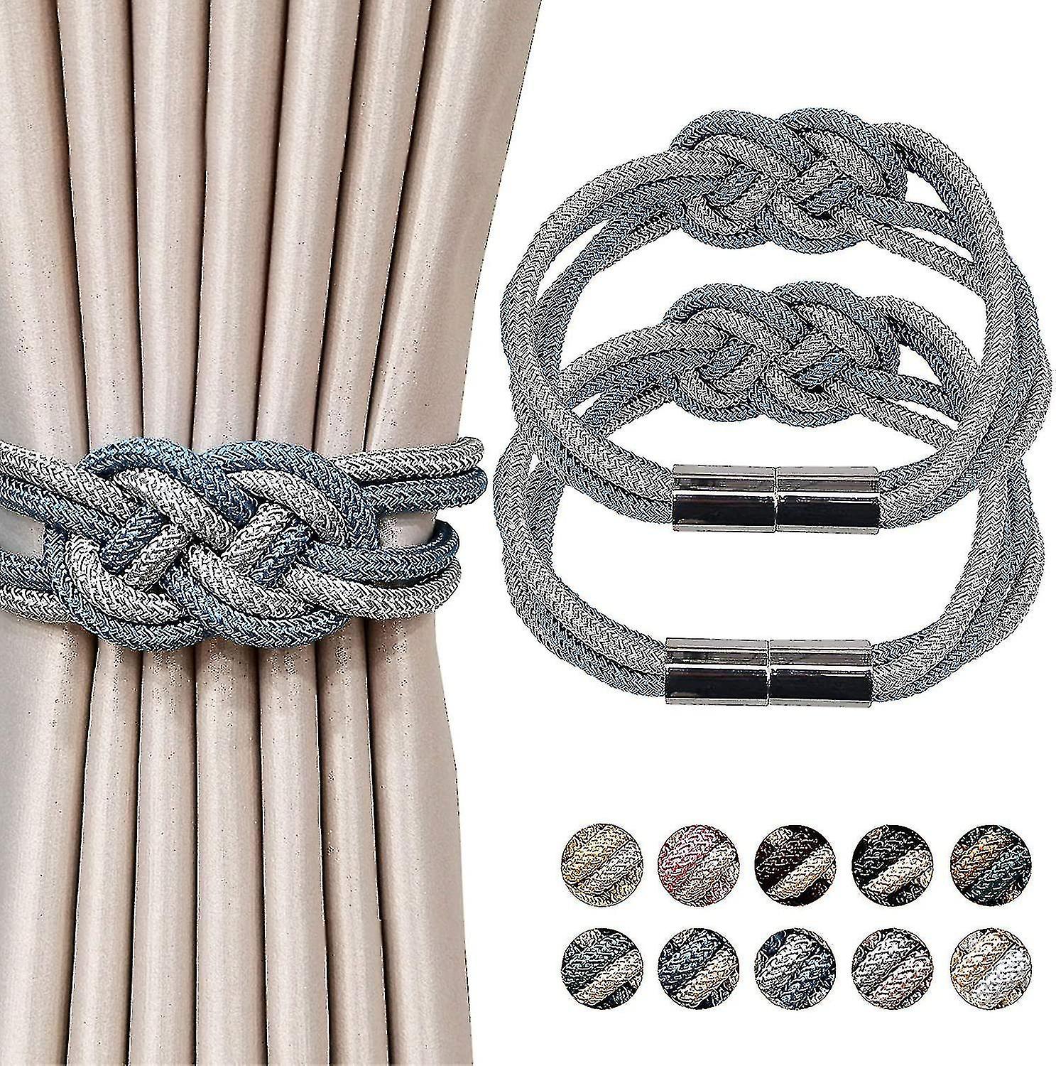 2 st magnetiska gardinklämmor, beige+ guld