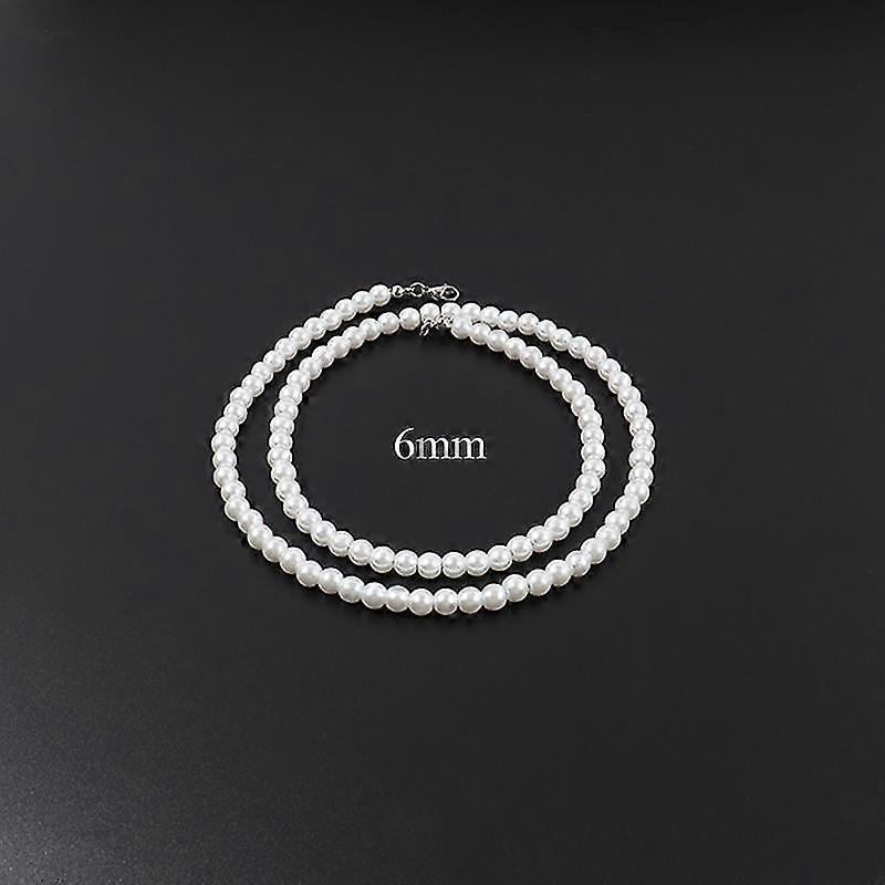 New Fashion Imitation Pearl Men Necklace Simple Classic Width 6/8