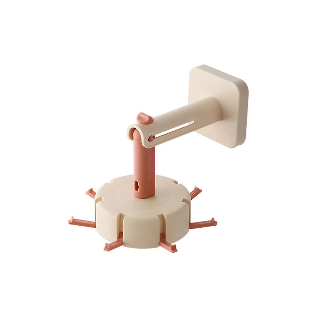 Wall Mount Home Rotating Storage Rack 360 Degrees Rotated Kitchen Hooks 8 Hooks