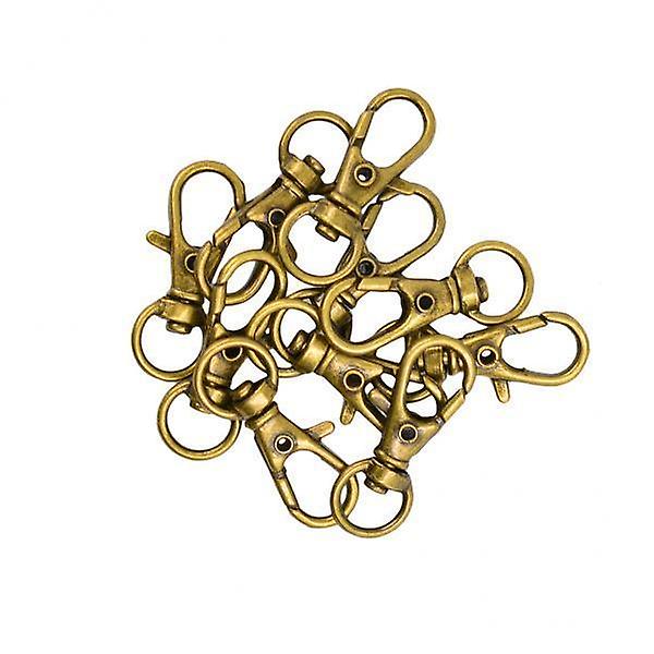 3x10pcs Swivel Trigger Snap Hooks Keychain Key Ring 32x12mm Vintage Bronze
