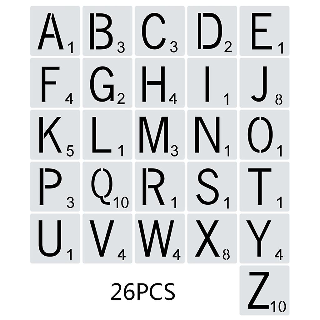 26pcs/set Alphabet Letters Stencils Drawing Template DIY Painting Scrapbooking