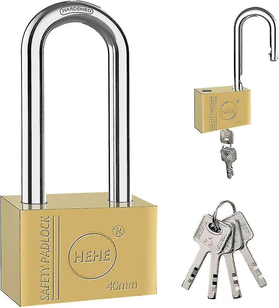 Heavy Duty Solid Brass Padlock - 40mm. Security Lock Apartment Door Lock. Locker