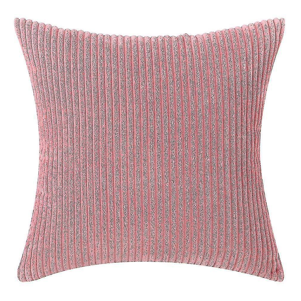 Nordic Solid Color Pillow Case Corduroy Stripe Lumbar Cushion Cover For Office 45x45cm