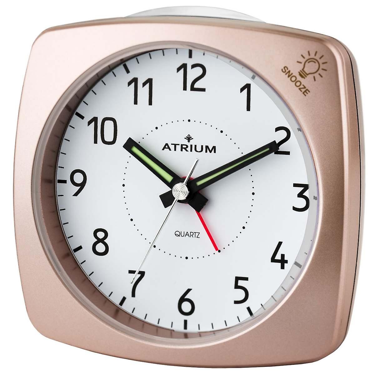 ATRIUM Alarm Clock Analog Quartz Rosé metallic A251-17 o. Ticking with Light and Snooze