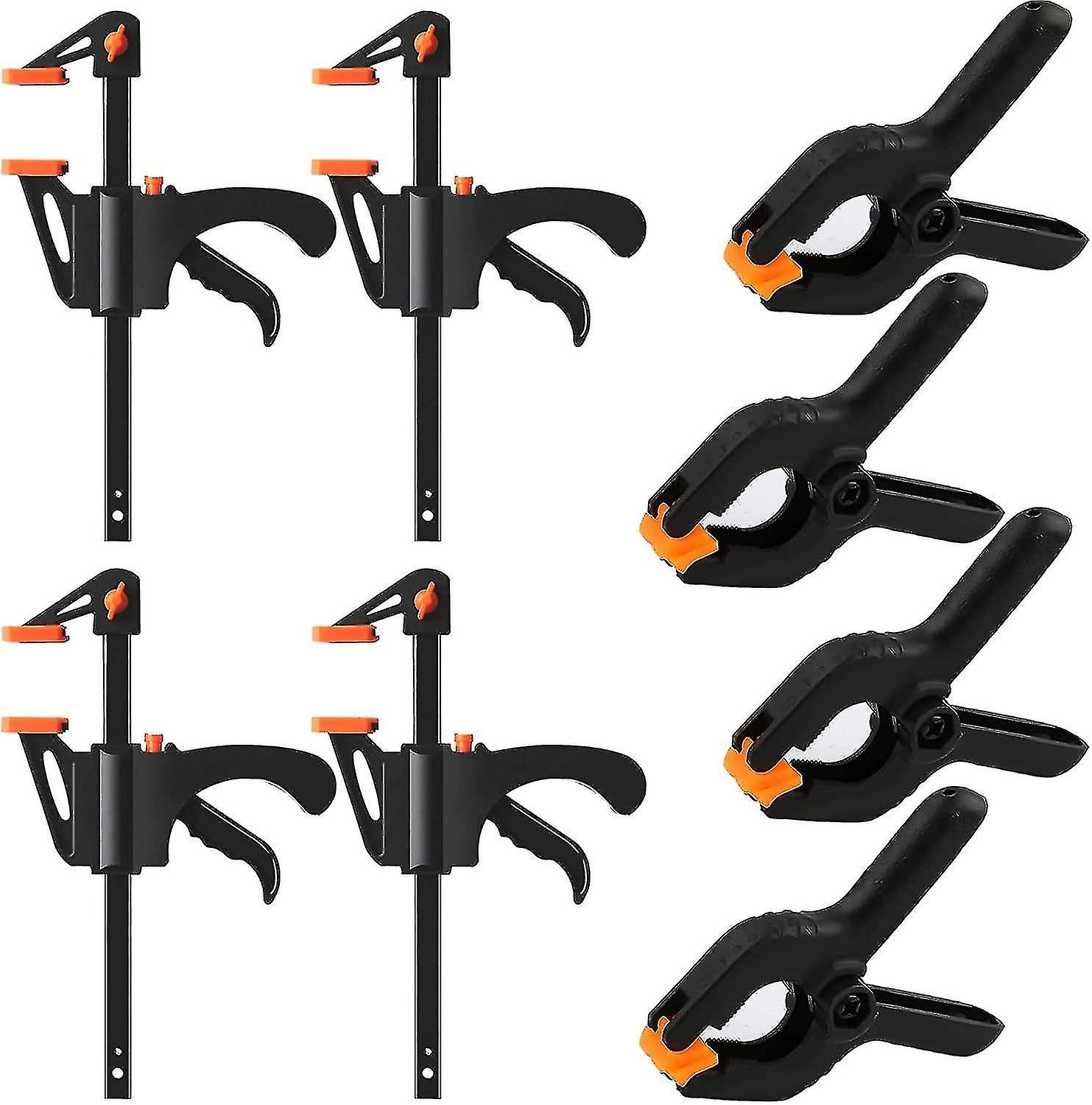 8 Pieces Clips Set, One-hand Quick-release Clamping High-performance, Quick-grip Clamps With Nylon C