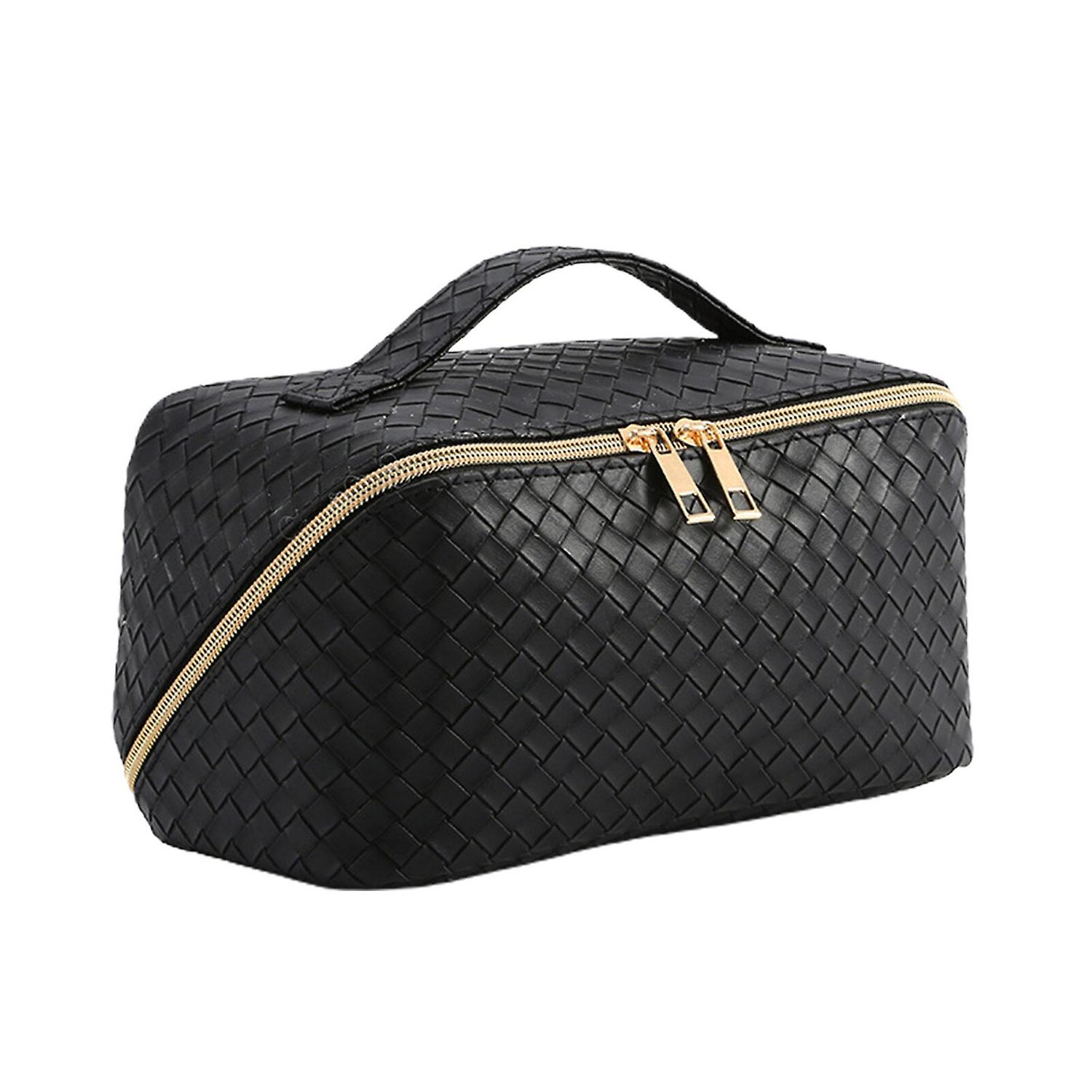 Spacious Travel Cosmetic Organizer with Handle and Double Layers