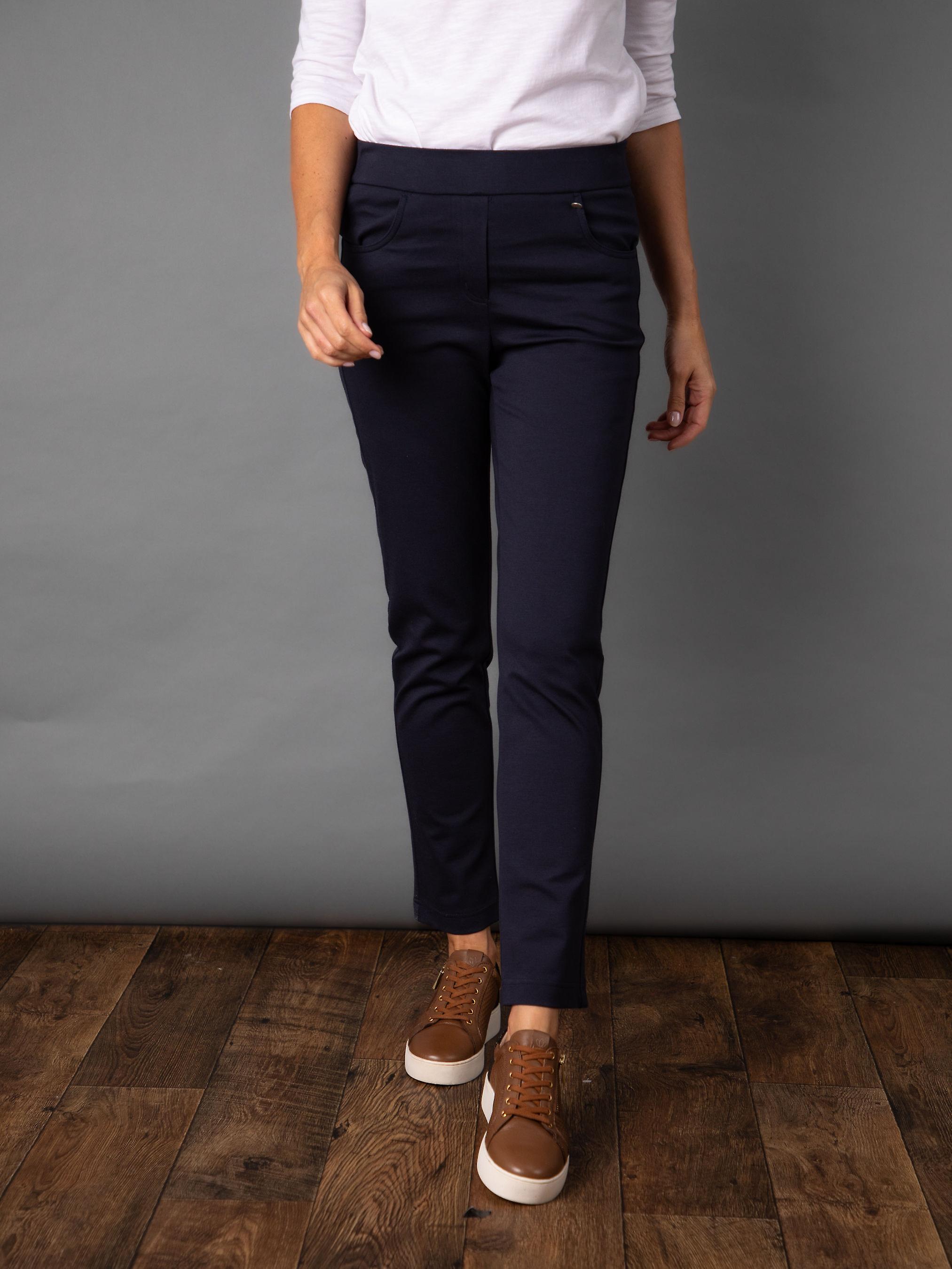 Robell Bella Comfort Trousers in Navy