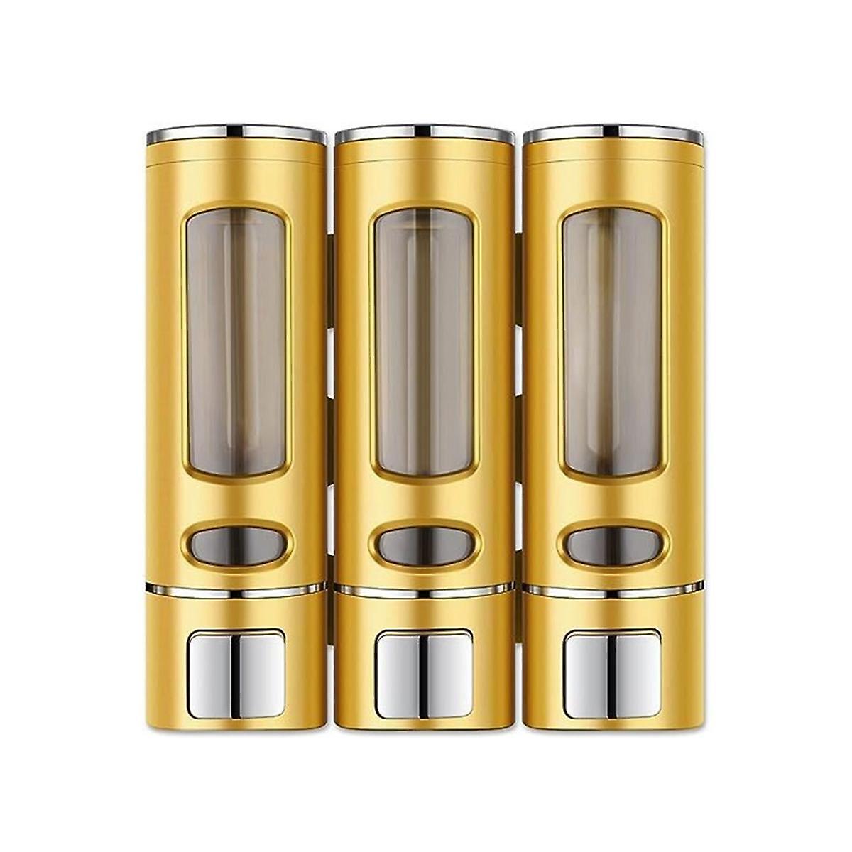 3-In-1 Room Wall Mounted Bathroom Shower Pump Dispenser Organizer 3-Head Soap Dispenser Conditioner