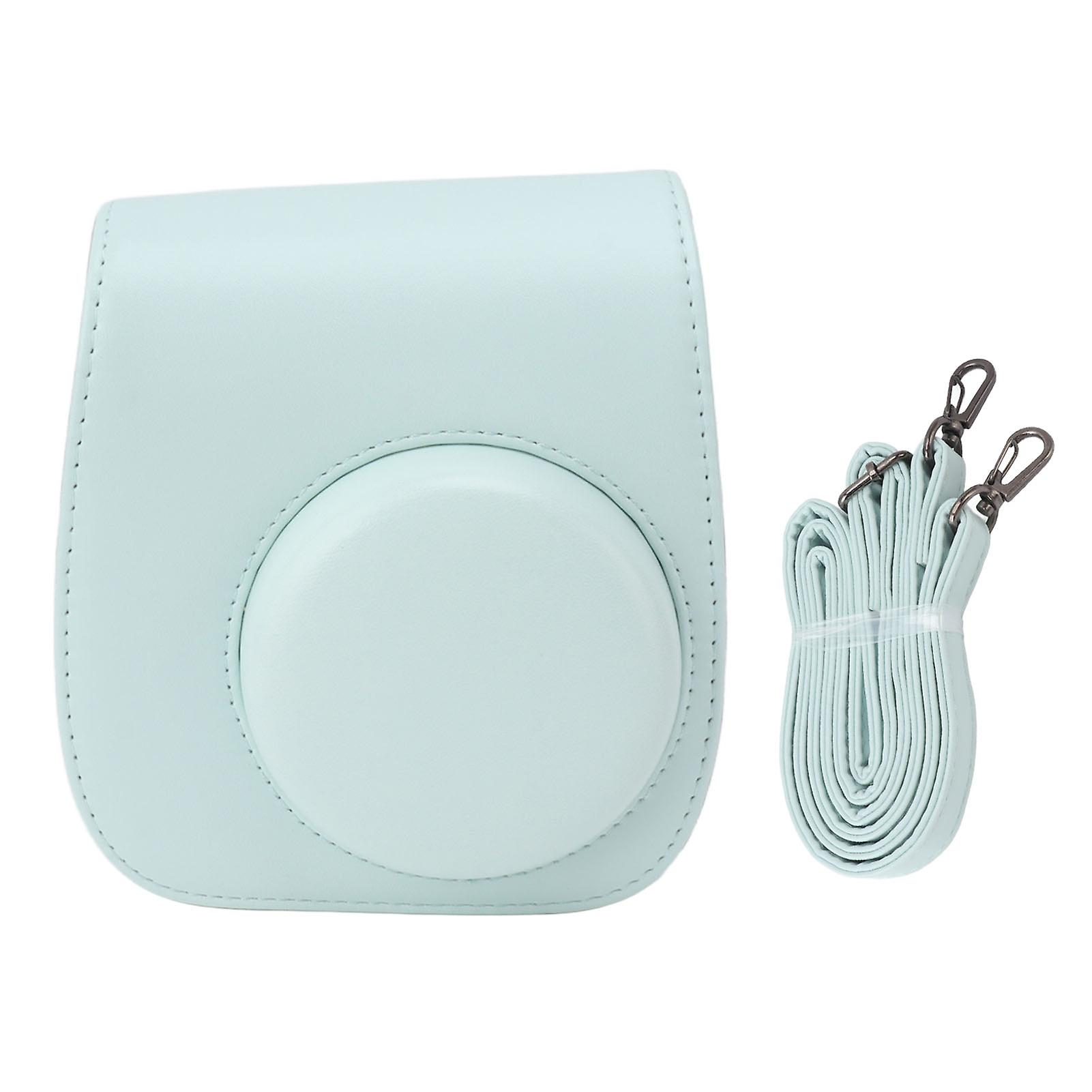 PU Leather Instant Camera Bag with Adjustable Strap, Instant Camera Case for Travel, Camping, Green
