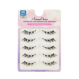 Fox Eye Lashes Extensions Multilayered Thick Volume Curling Up Lashes For Women Girls Nude Makeup