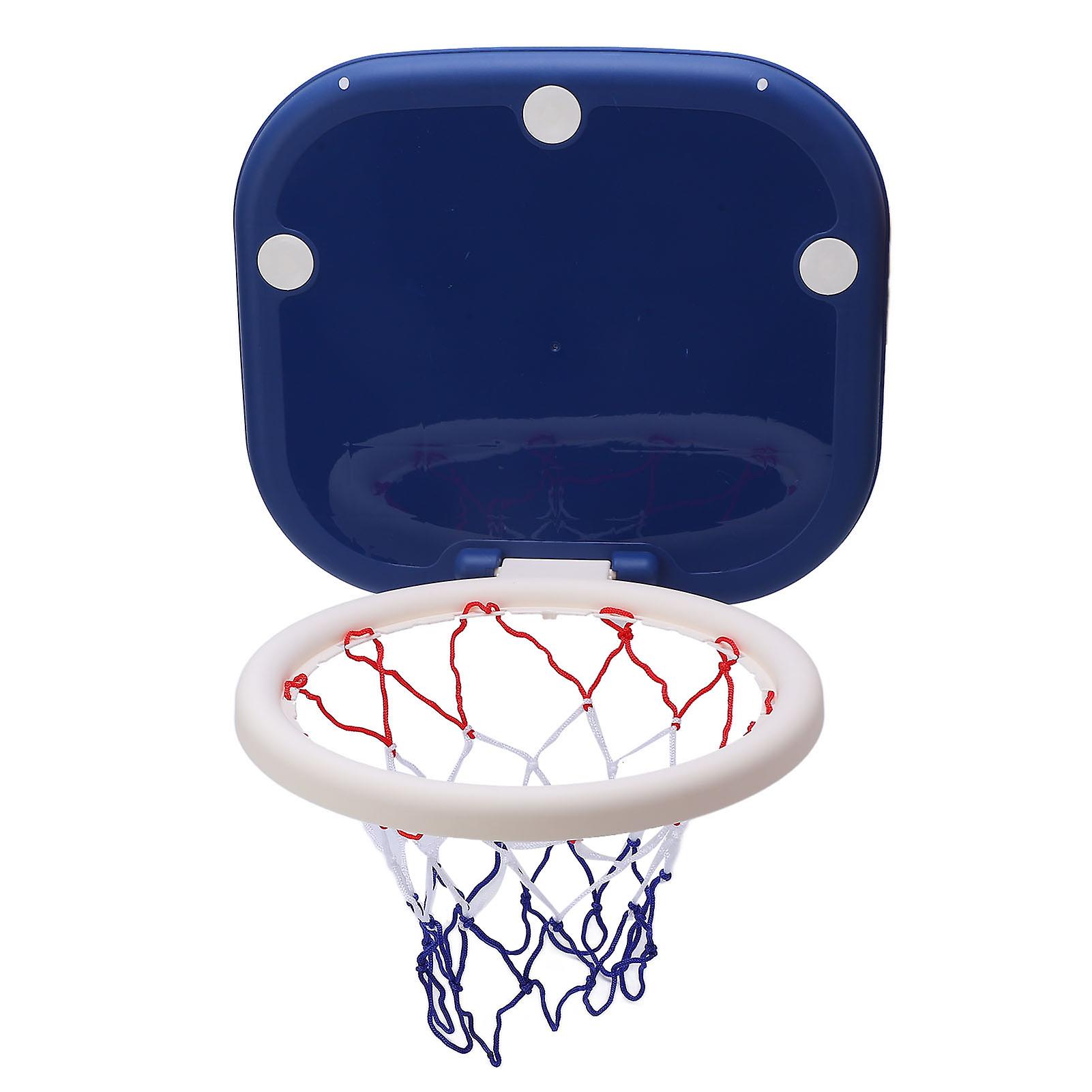 Indoor Basketball Hoop Set Foldable Wall Mounted Suction Cup Fixing Mini Basketball Board Net for Toddler Door Blue 