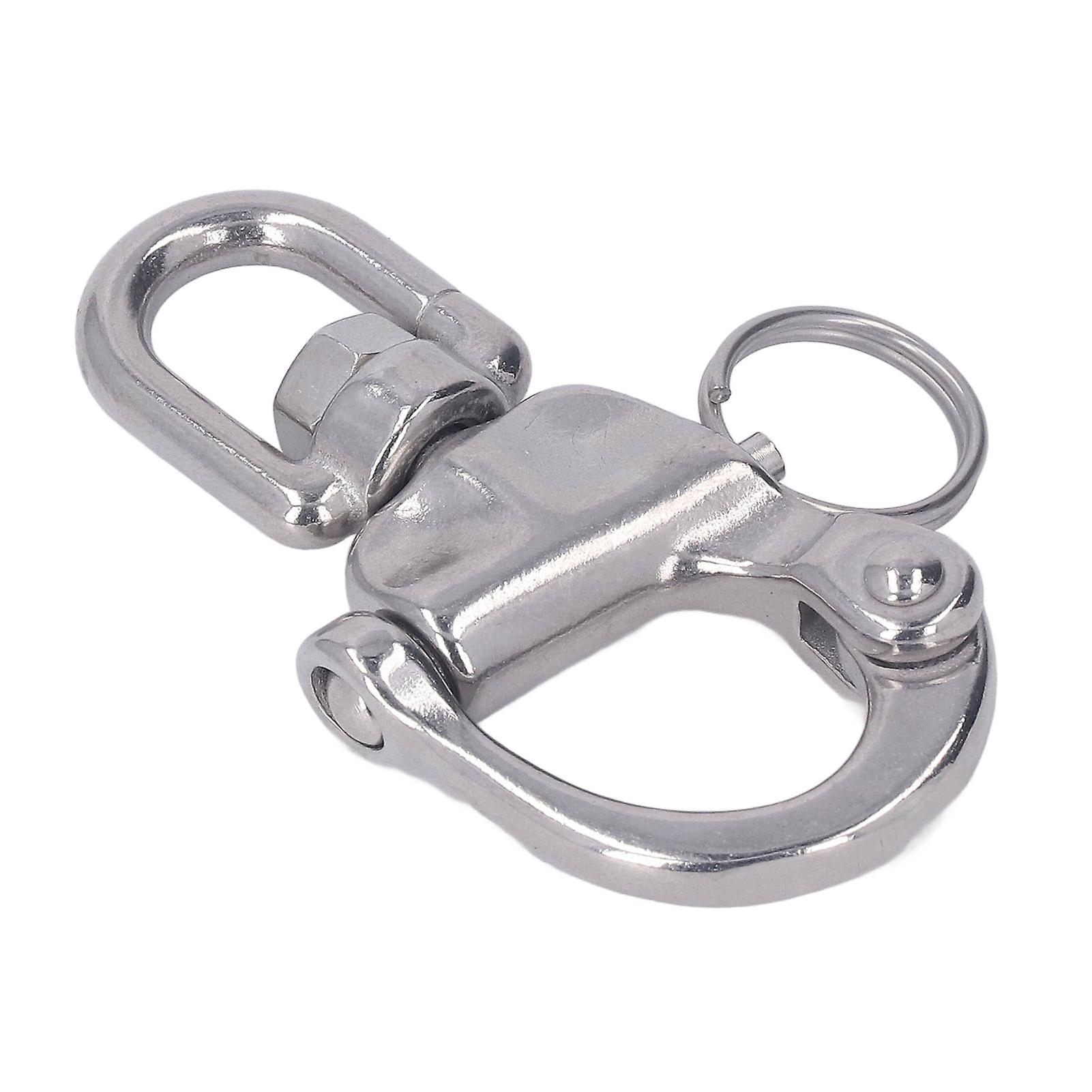 Stainless Steel Snap Shackle 360 Degree Rotation Stainless Steel Polished Surfaces Quick Release Snap Shackle for Spinnaker Halyard