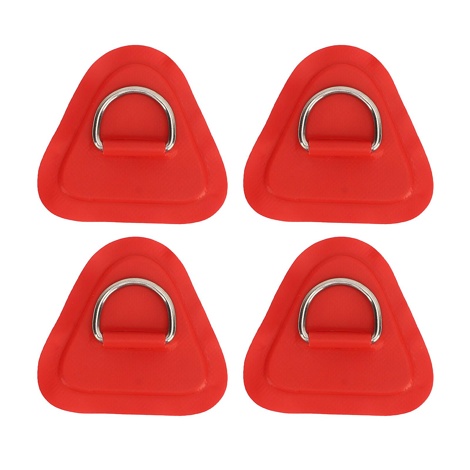 Qukaim Inflatable Boat Ring Patch Stainless Steel D Ring Patch for Inflatable Boat, Surfboard, Dinghy, Paddle BoardRed, 4 Pcs