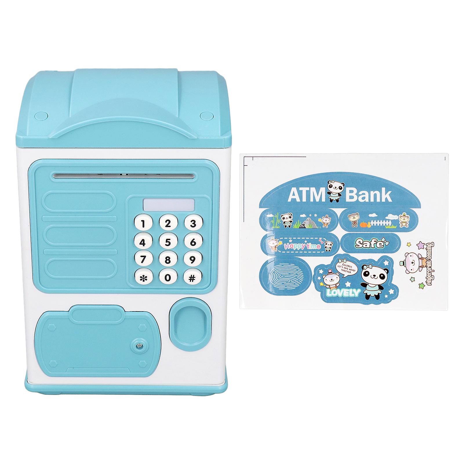 Kids Money Bank Electronic Password Piggy Banks Cash Coin Can Auto Scroll Paper Money Box with Light Music Fingerprint Unlock