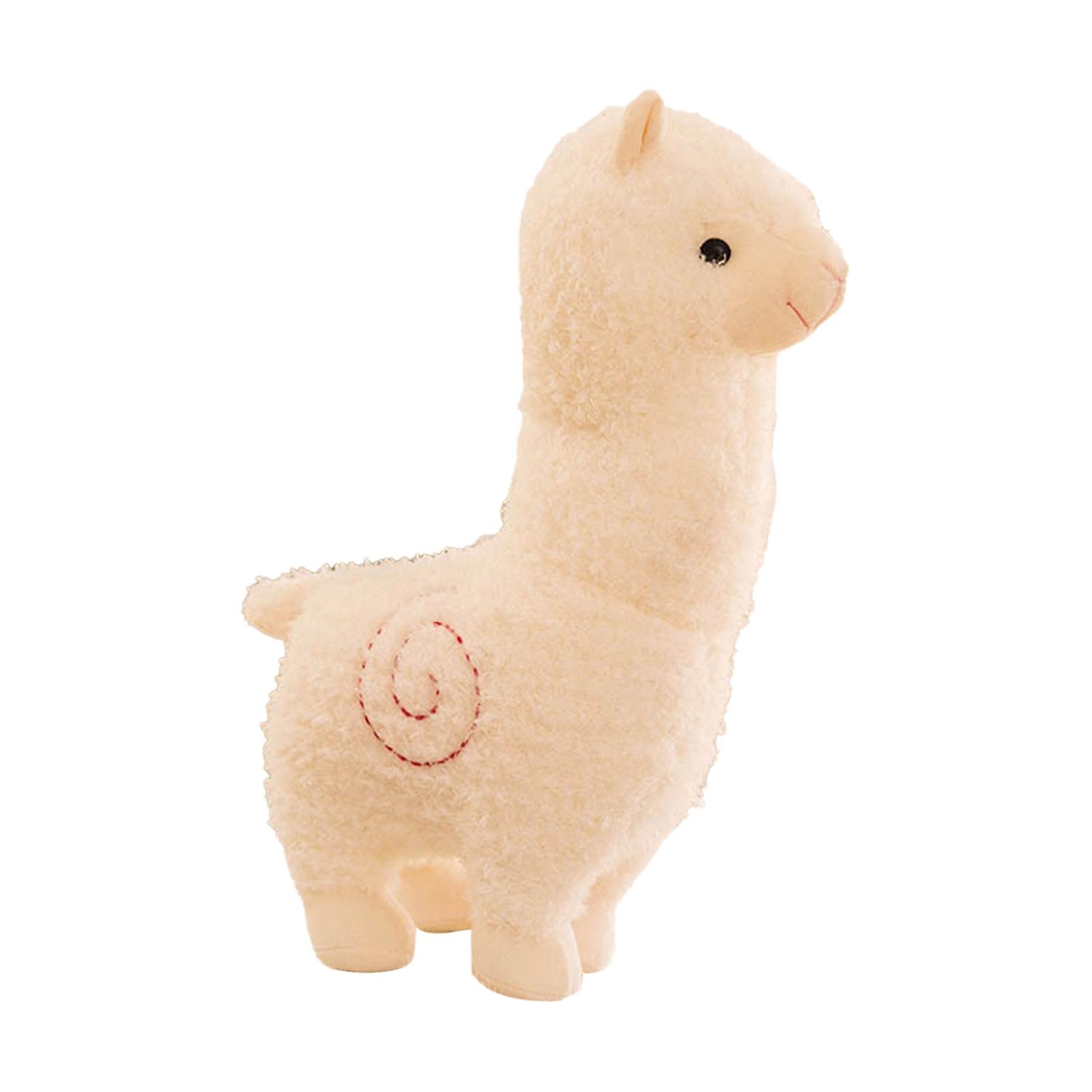 Plush Doll Cute Shape Realistic Modeling Built-in PP Cotton Alpaca Stuffed Doll for Indoor