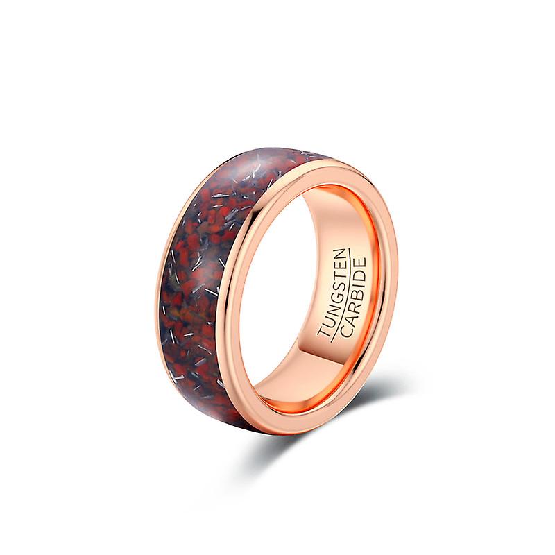 8mm Tungsten Wedding Ring Rose Gold Ring