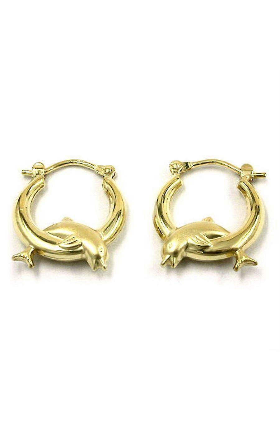Hoop Earrings With Dolphins 9k Gold - Gl430225