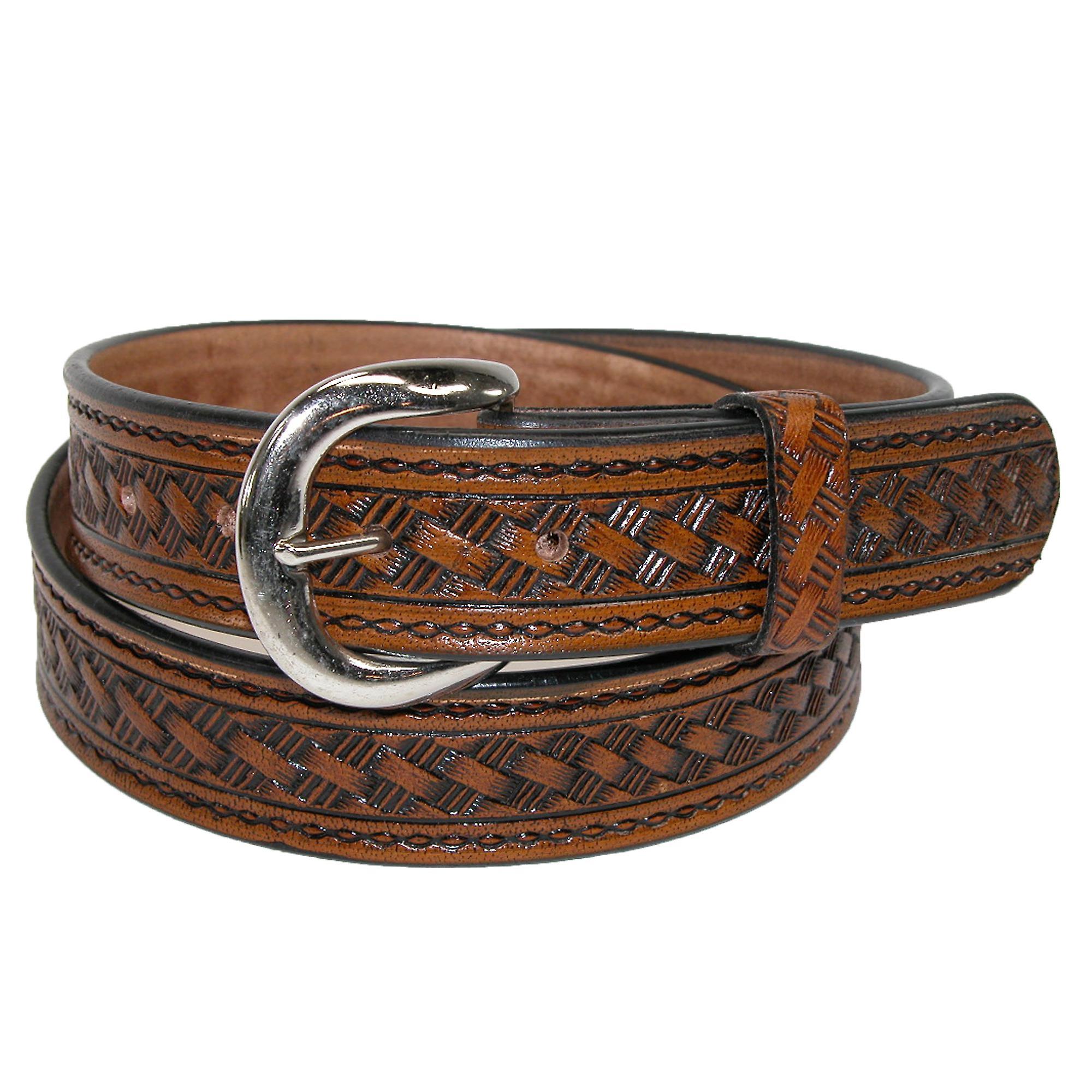 CTM Leather Western Belt with Removable Buckle (Men)