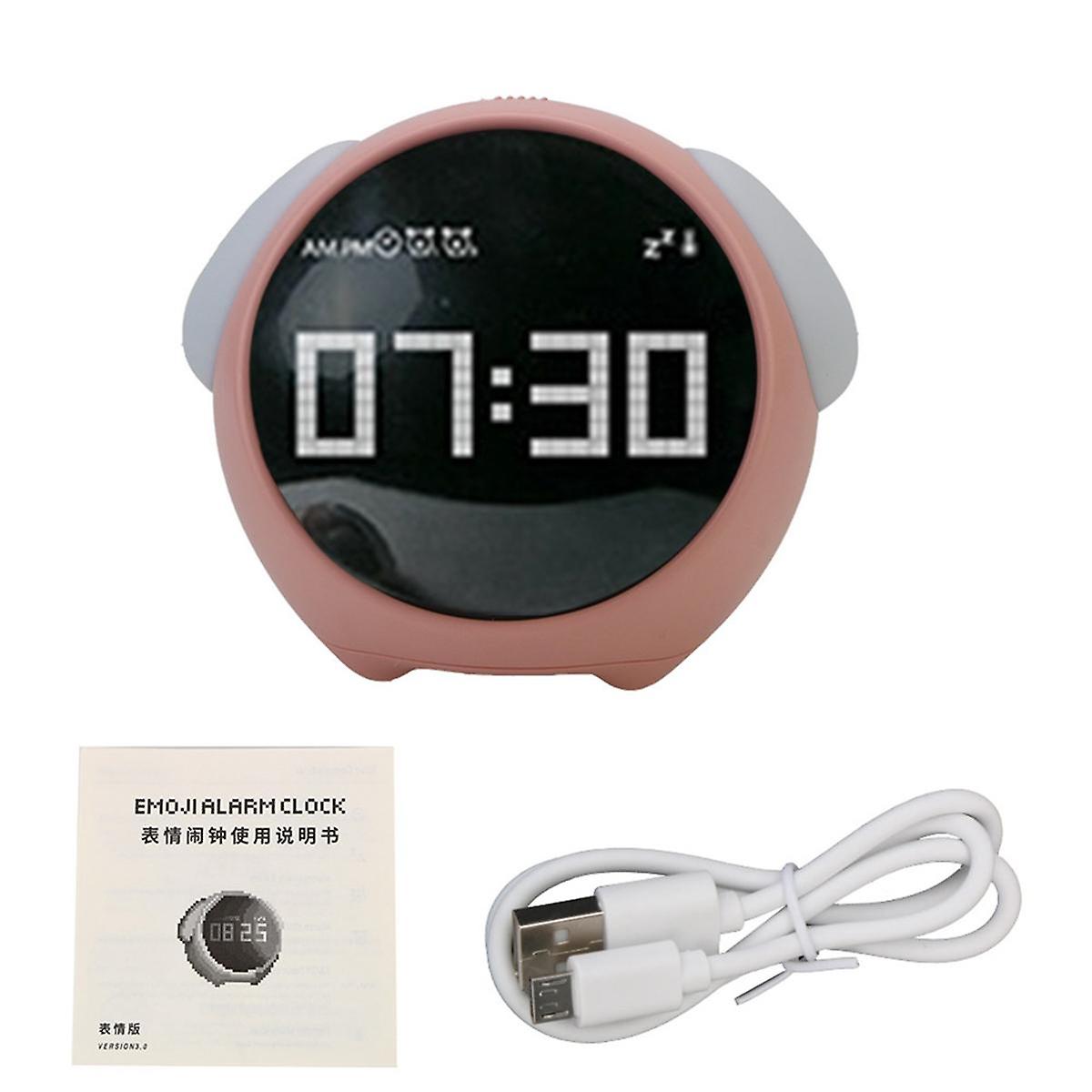 For Home Digital LED Night Light Voice Controlled Light Multifunctional Child Alarm Clock Cute Expr