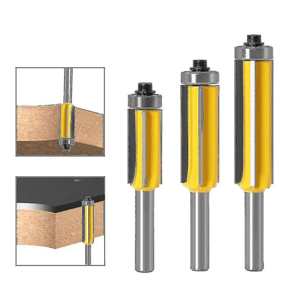 8mm Shank 4-Blade Trimmer Router Bit Set for Woodworking