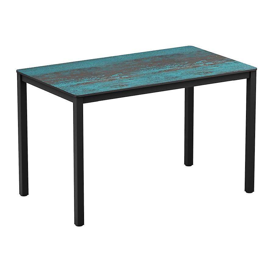 Erman - Teal - 119x69cm - 4 Leg Table - Black