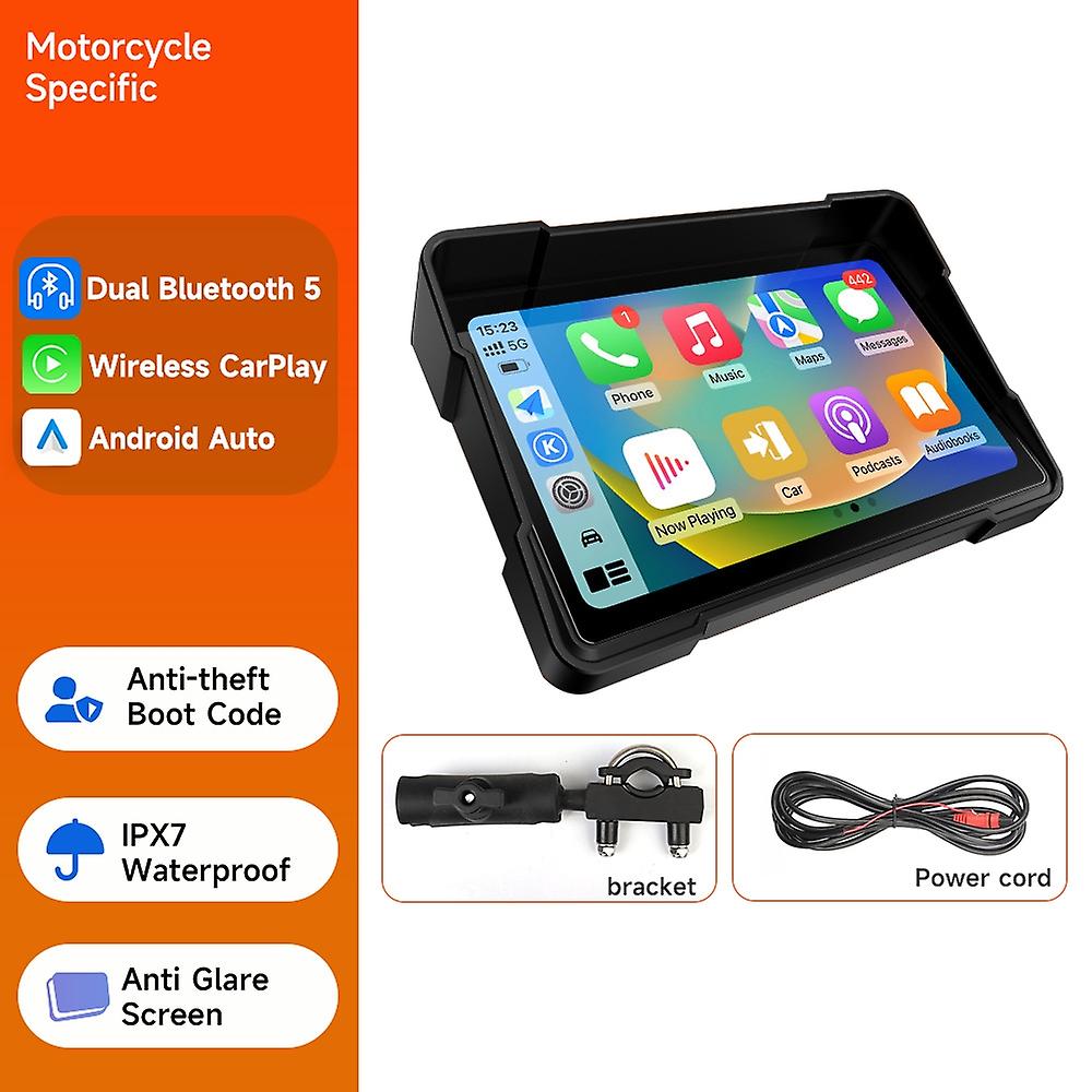 Motorcycle GPS Navigation Carplay Touch Screen Display Recorder IPX7 Waterproof Android Auto Monitor