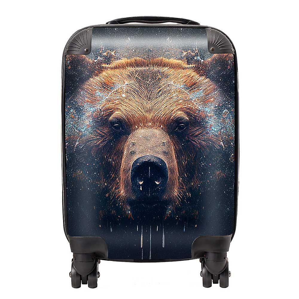 Brown Bear Face Splashart Suitcase