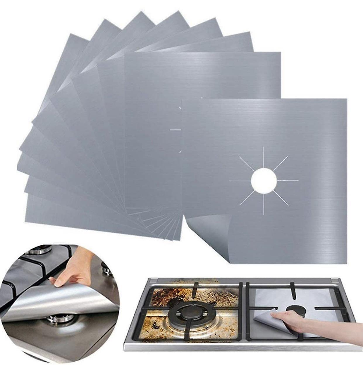 4 Pack Universal Gas Range Screen Protector Non-stick Teflon Reusable Gas Range Mat | Quick Clean 10