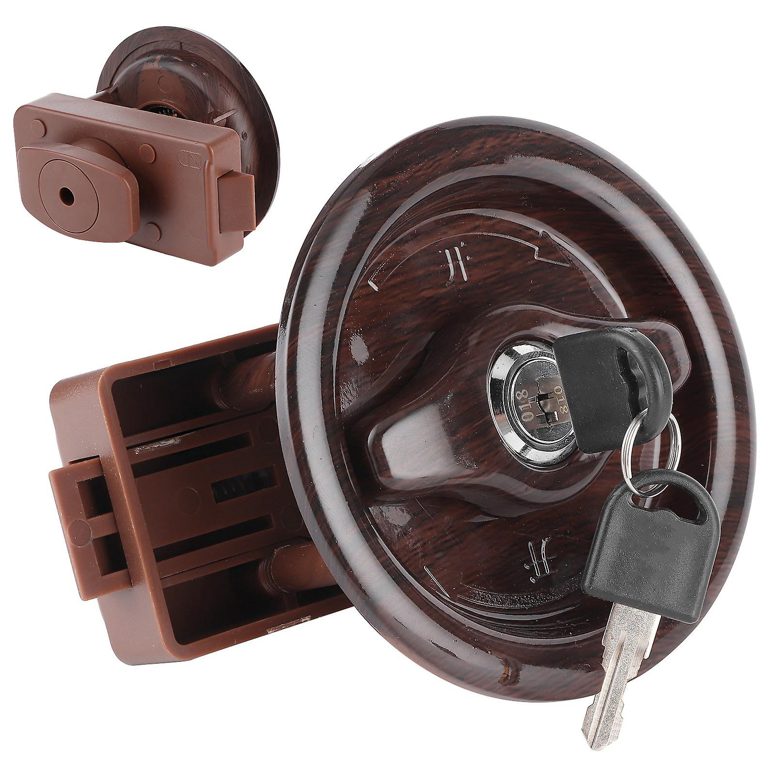 RV Bathroom Door Lock Brown ABS 24-45mm Thick Panel