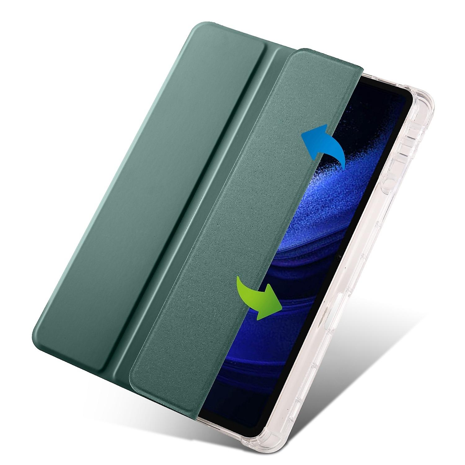 For iPad Air 13 2024 3-fold Clear TPU Smart Leather Tablet Case with Pen Slot