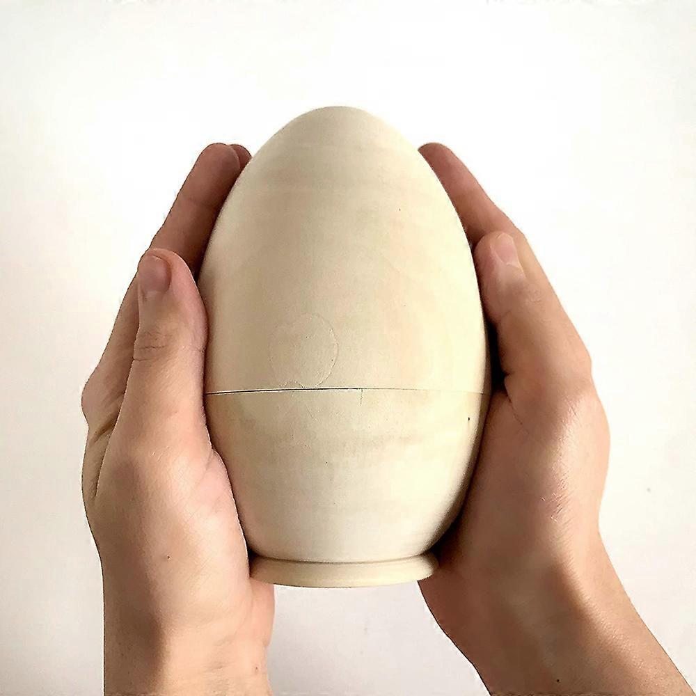 Hollow Wooden Eggs Easter Nesting Eggs Toy Wood Easter Basket Stuffers Gift 5 Hollow Unpainted Eggs DIY