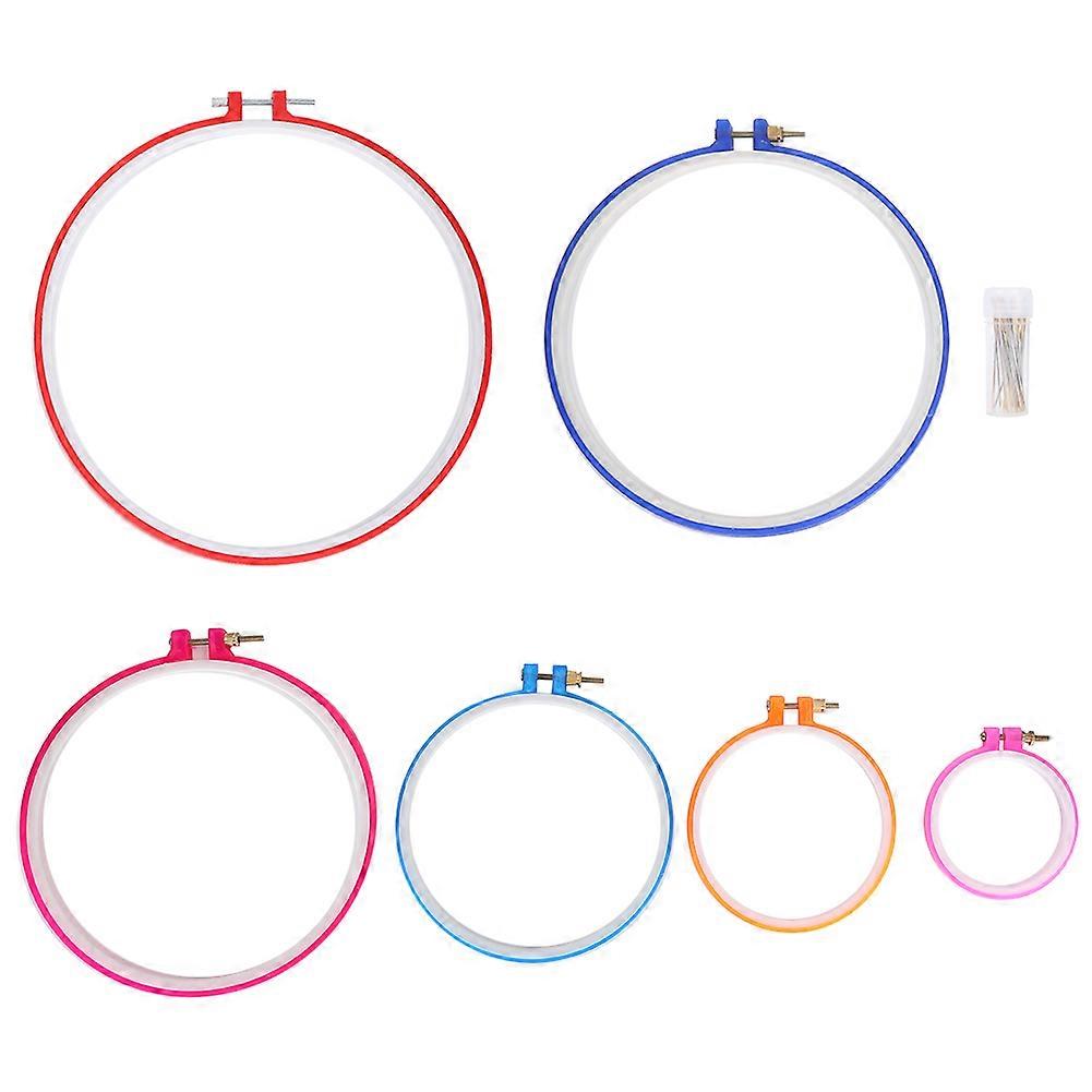 Embroidery Hoops Plastic Circle Cross Stitch Frame Set Adjustable Diy Sewing Tools