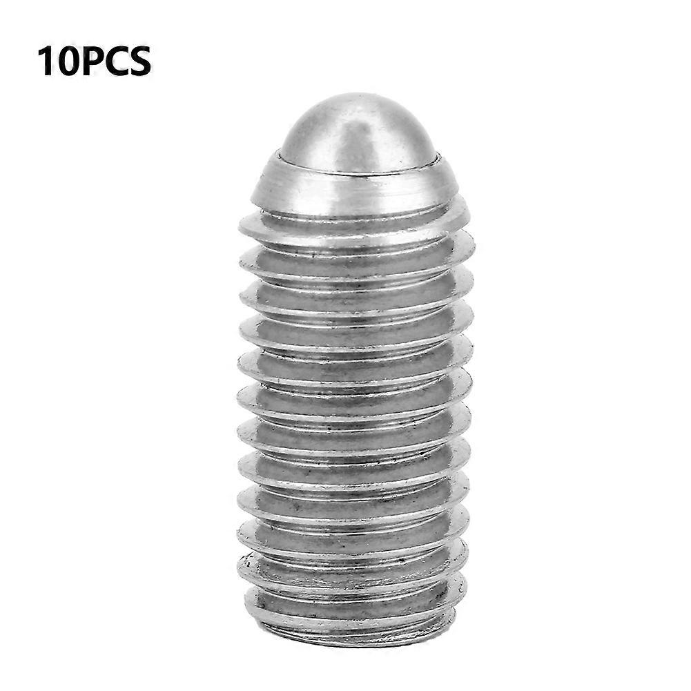 10Pcs M12 Stainless Steel Thread Hex Socket Spring Ball Plunger Screw (M12*25)