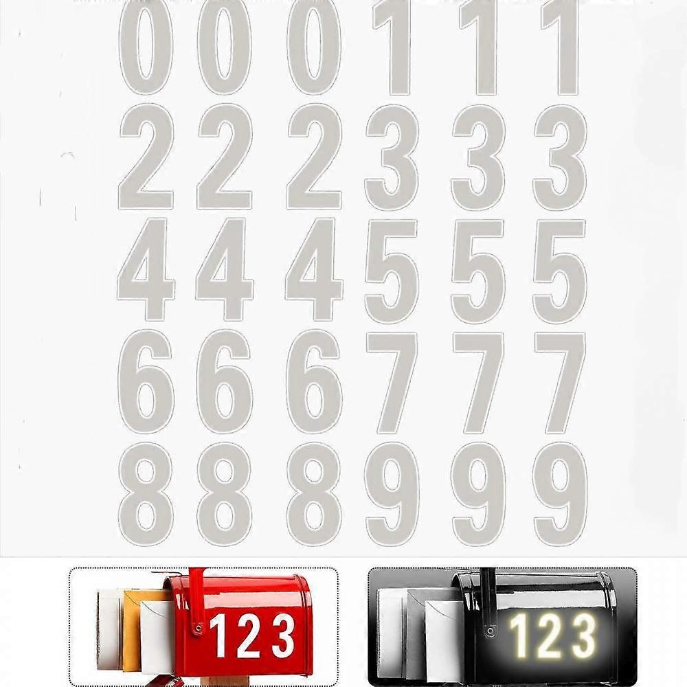 3 Sets Reflective Mailbox Numbers Sticker, Mailbox Numbers Stickers100*408mm