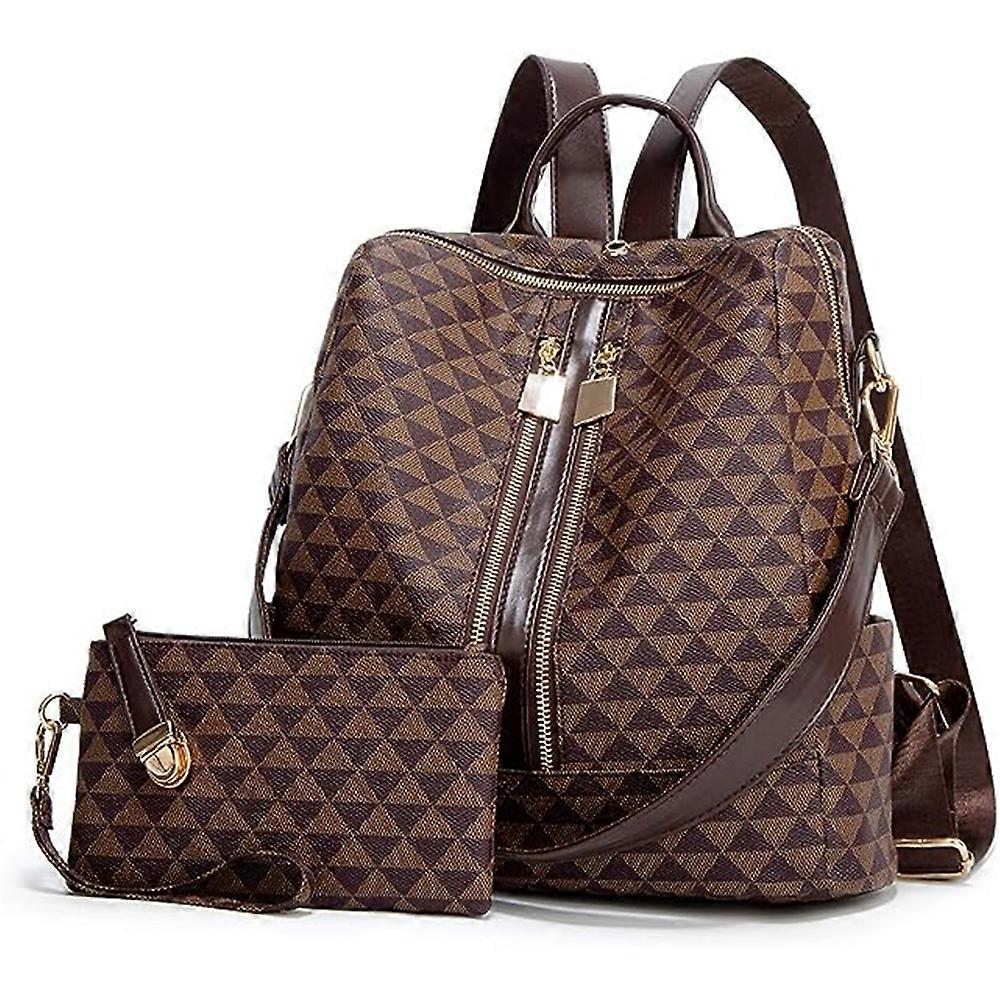 Gör ryggsäck och handväska för kvinnor PU läder multipurpose ryggsäck väska med handväska