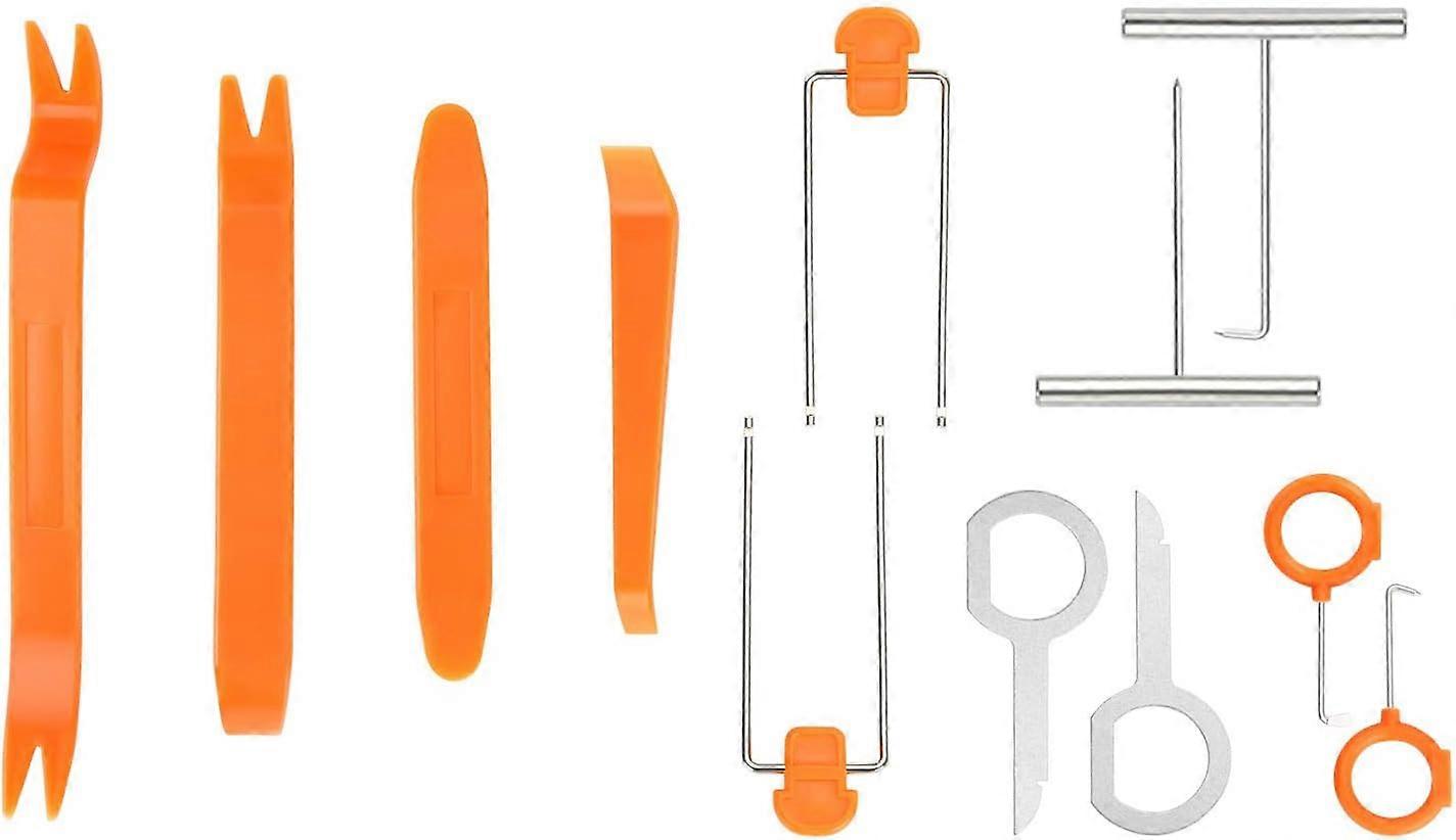 Trim Removal Tools, 12PCS Plastic Auto Door Panel Removal Tool Set, Radio Audio Console Fixer/Remover, Car Disassembly Tools