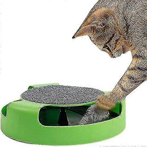 Catch The Mouse Motion Cat Toy, Scratch Pad With Rotating Toy Mouse...
