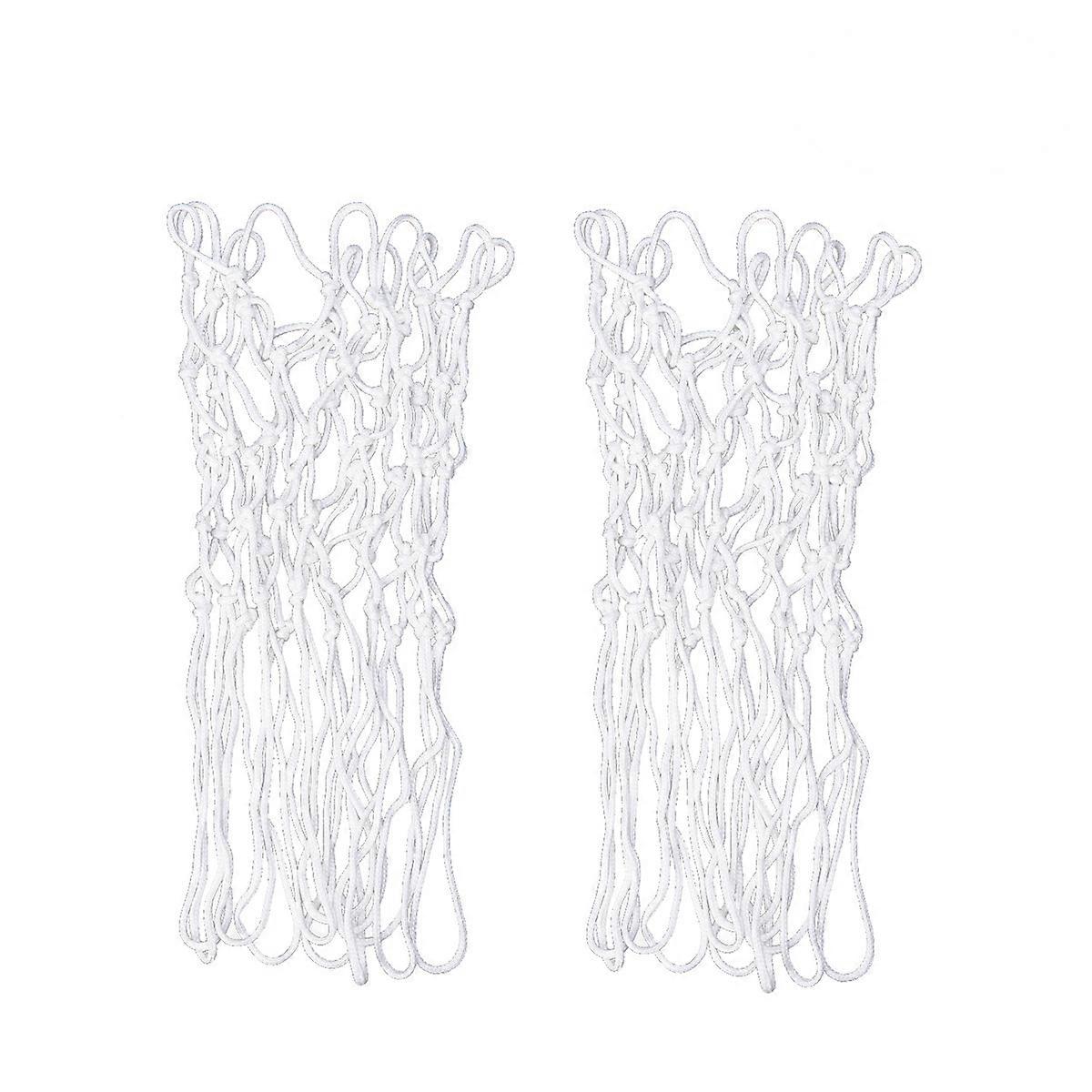 2 PCS Night Glowing Luminous Basketball Net Nylon Braided Standard Professional Basketball Net Heavy Duty Thick Net Basketball Net (White)